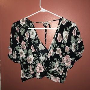 flowey cropped flower shirt